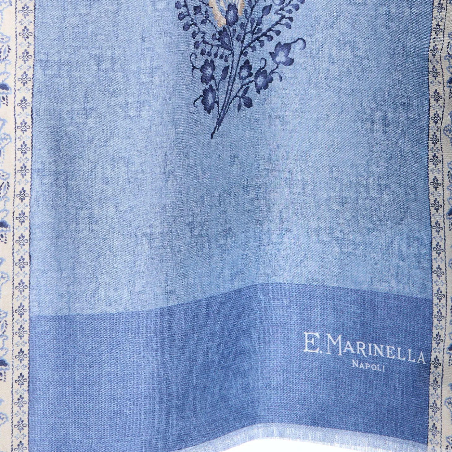 SCIARPA TUBOLARE AZZURRA IN SETA TWILL Paisley pattern
