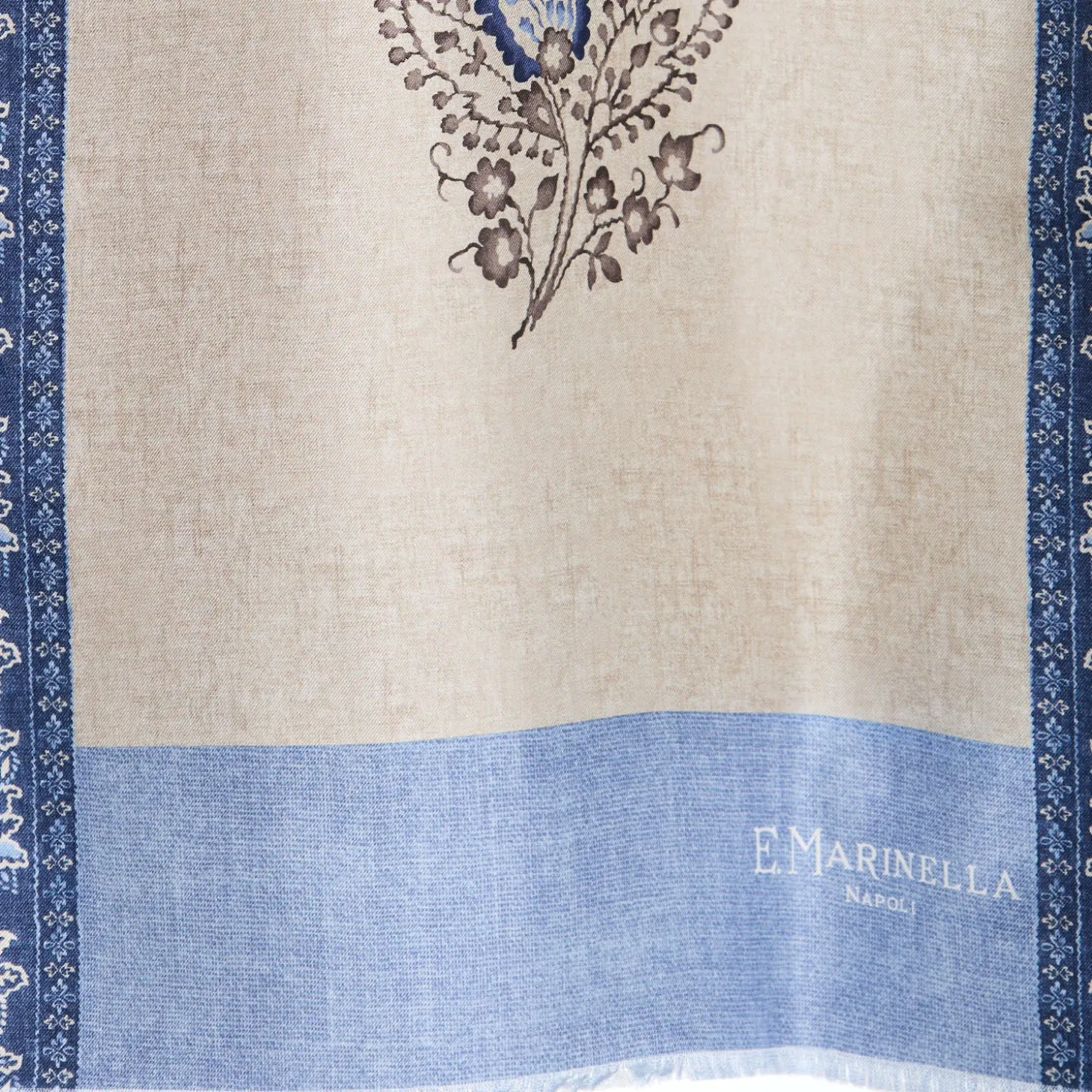 SCIARPA TUBOLARE BEIGE IN SETA TWILL Paisley pattern