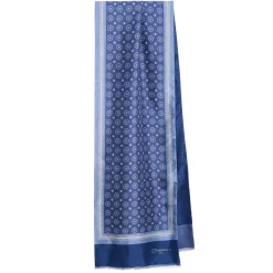 SCIARPA TUBOLARE BLU IN SETA TWILL Busy pattern