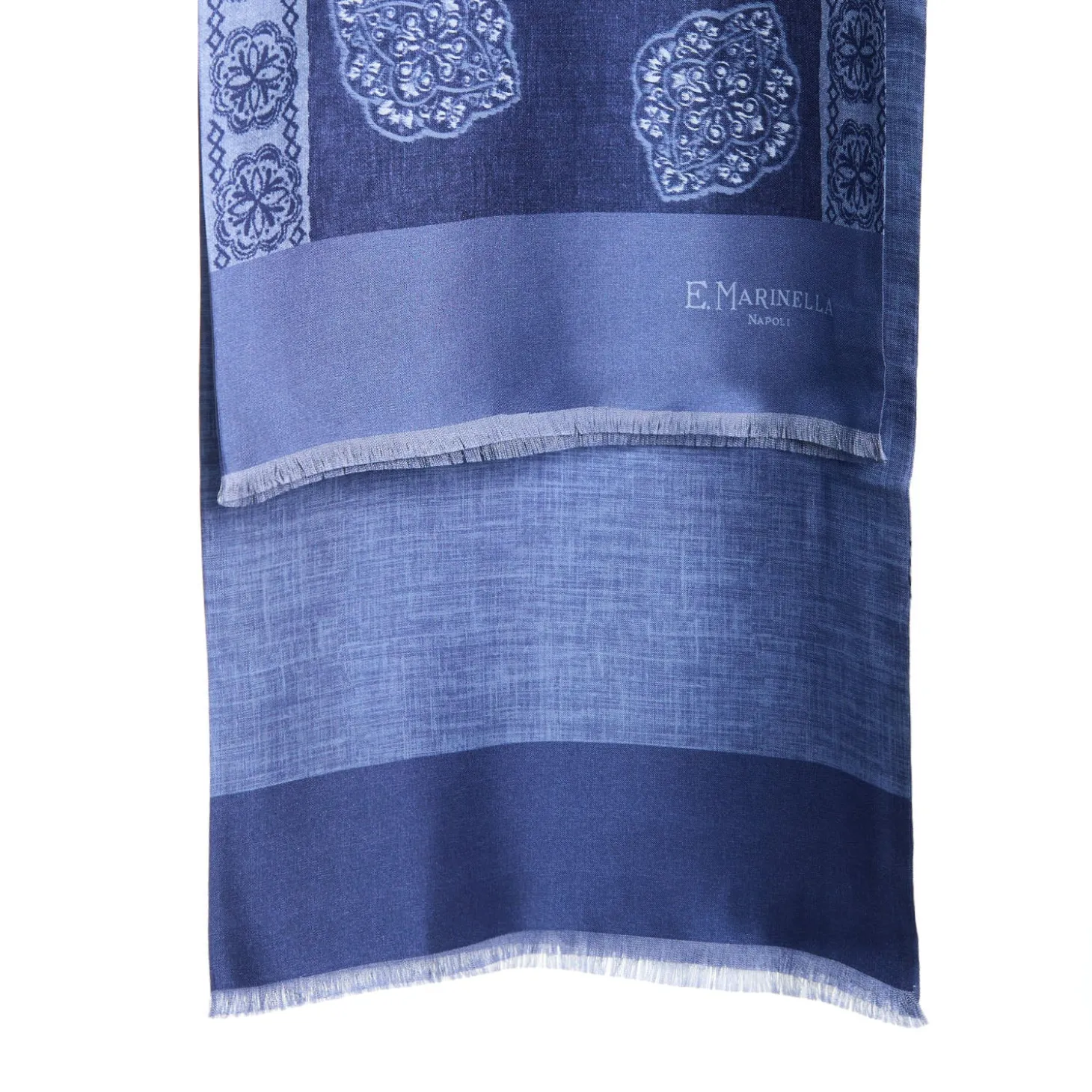 SCIARPA TUBOLARE BLU IN SETA TWILL Classic daisy