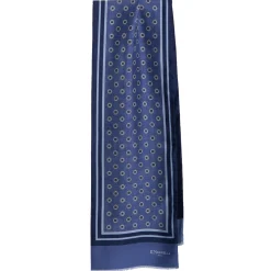 SCIARPA TUBOLARE BLU IN SETA TWILL Classic daisy