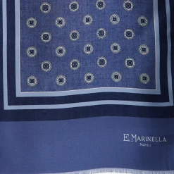SCIARPA TUBOLARE BLU IN SETA TWILL Classic daisy