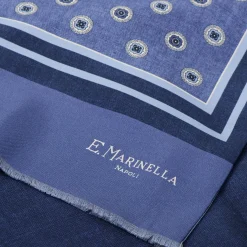 SCIARPA TUBOLARE BLU IN SETA TWILL Classic daisy
