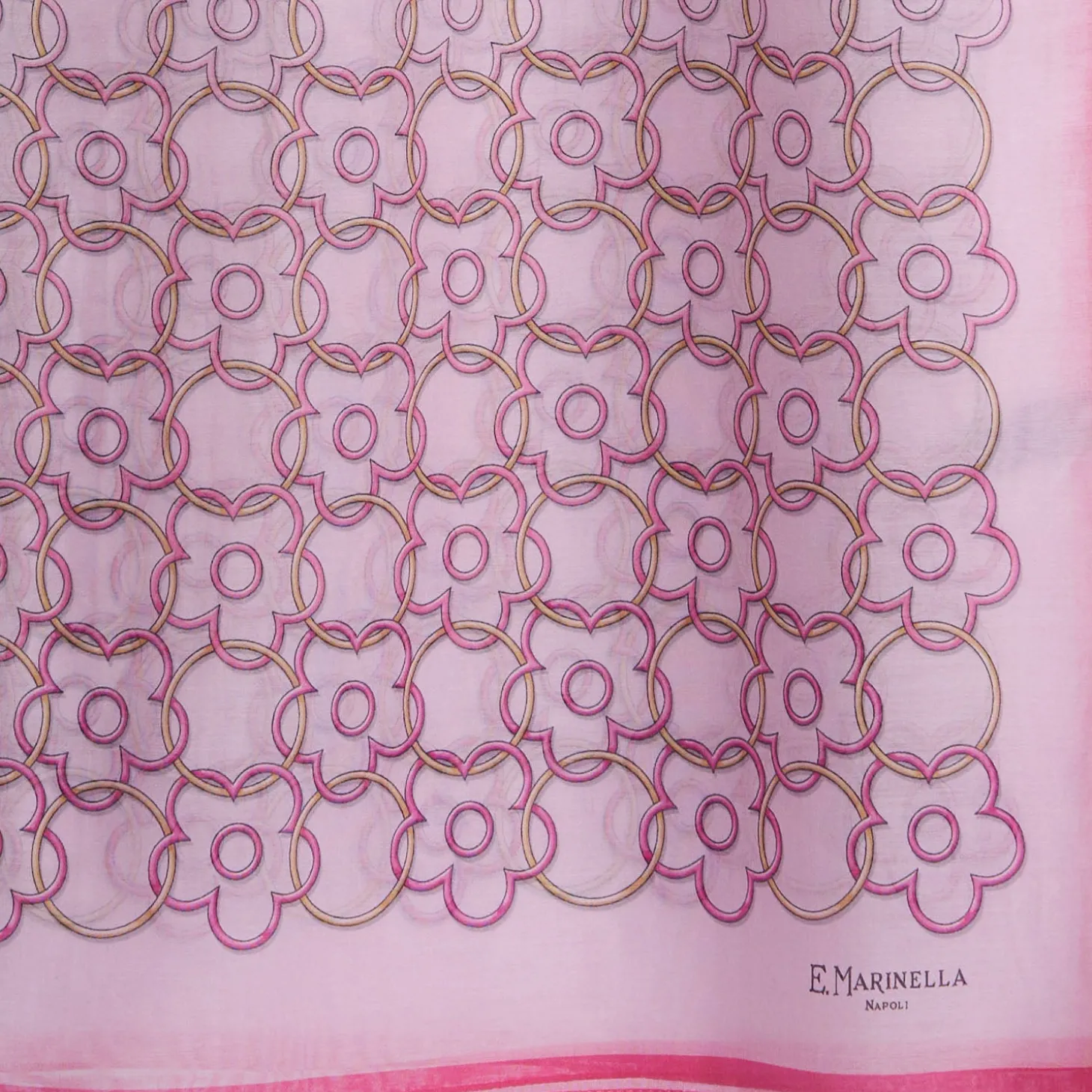 SCIARPA TUBOLARE IN VOILE DI COTONE E SETA ROSA Fiore monogram 100