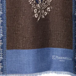 SCIARPA TUBOLARE MARRONE SCURO IN SETA TWILL Paisley pattern