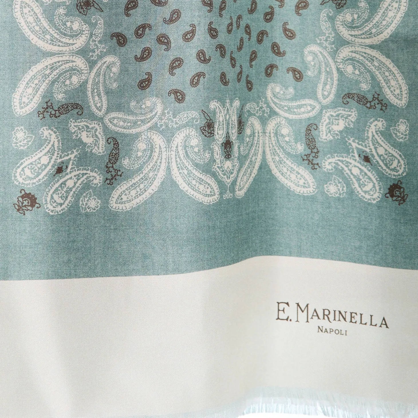 SCIARPA TUBOLARE VERDE CHIARO IN SETA TWILL Busy pattern