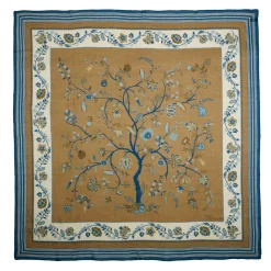 STOLA BEIGE 140 IN LANA E CASHMERE Albero della vita