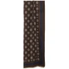 STOLA DARK BROWN IN LANA Decorazioni floreali