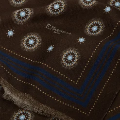 STOLA DARK BROWN IN LANA Decorazioni floreali