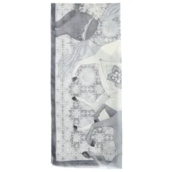 STOLA GRIGIA IN CASHMERE Collezione elefanti