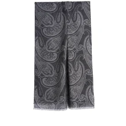 STOLA GRIGIA IN LANA Fantasia paisley
