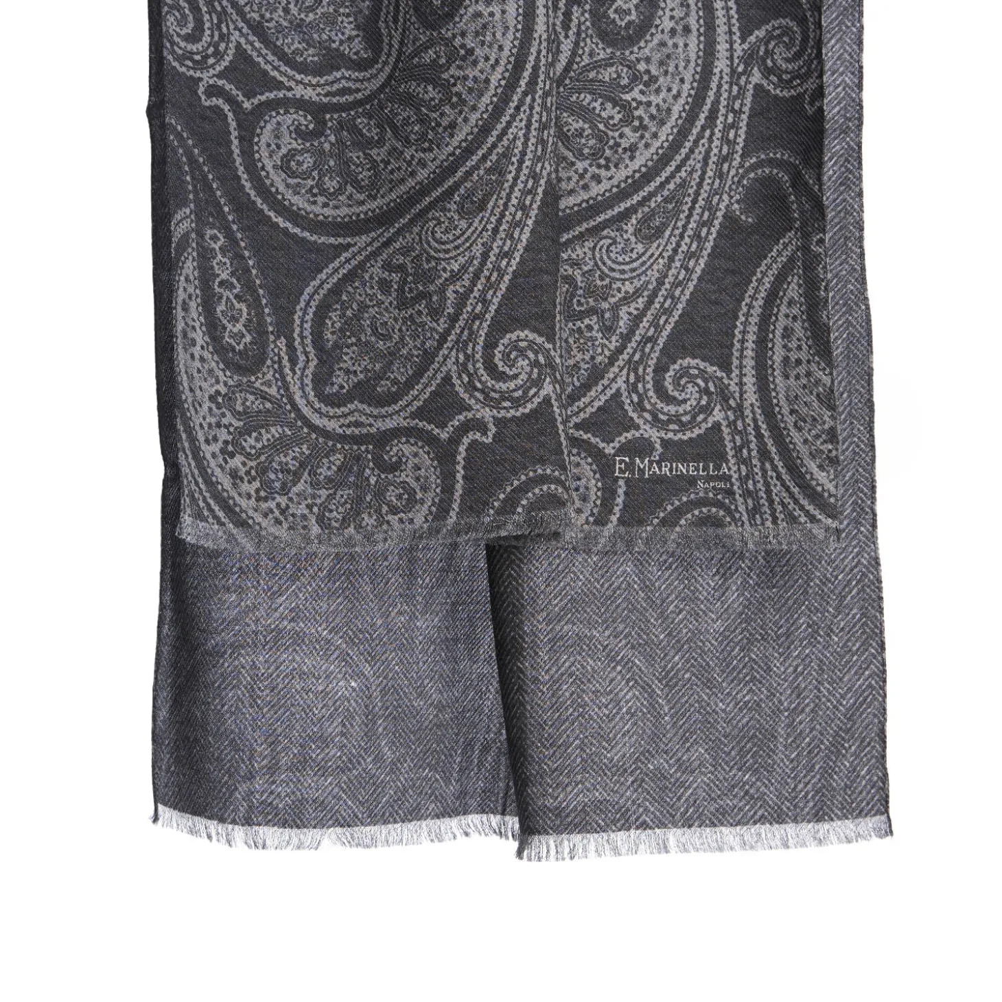 STOLA GRIGIA IN LANA Fantasia paisley