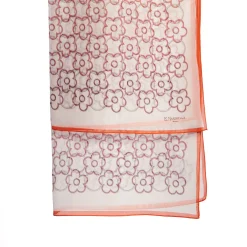 STOLA IN VOILE DI COTONE E SETA ARANCIONE Fiore monogram 100
