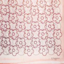 STOLA IN VOILE DI COTONE E SETA ARANCIONE Fiore monogram 100