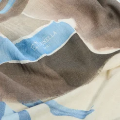 STOLA MARRONE IN CASHMERE Collezione mongolfiere