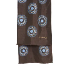 STOLA MARRONE SCURO IN SETA MADDER Collezione floreale