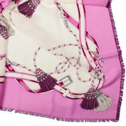 STOLA ROSA 115 IN LANA, SETA E CASHMERE Nappine e chiavi