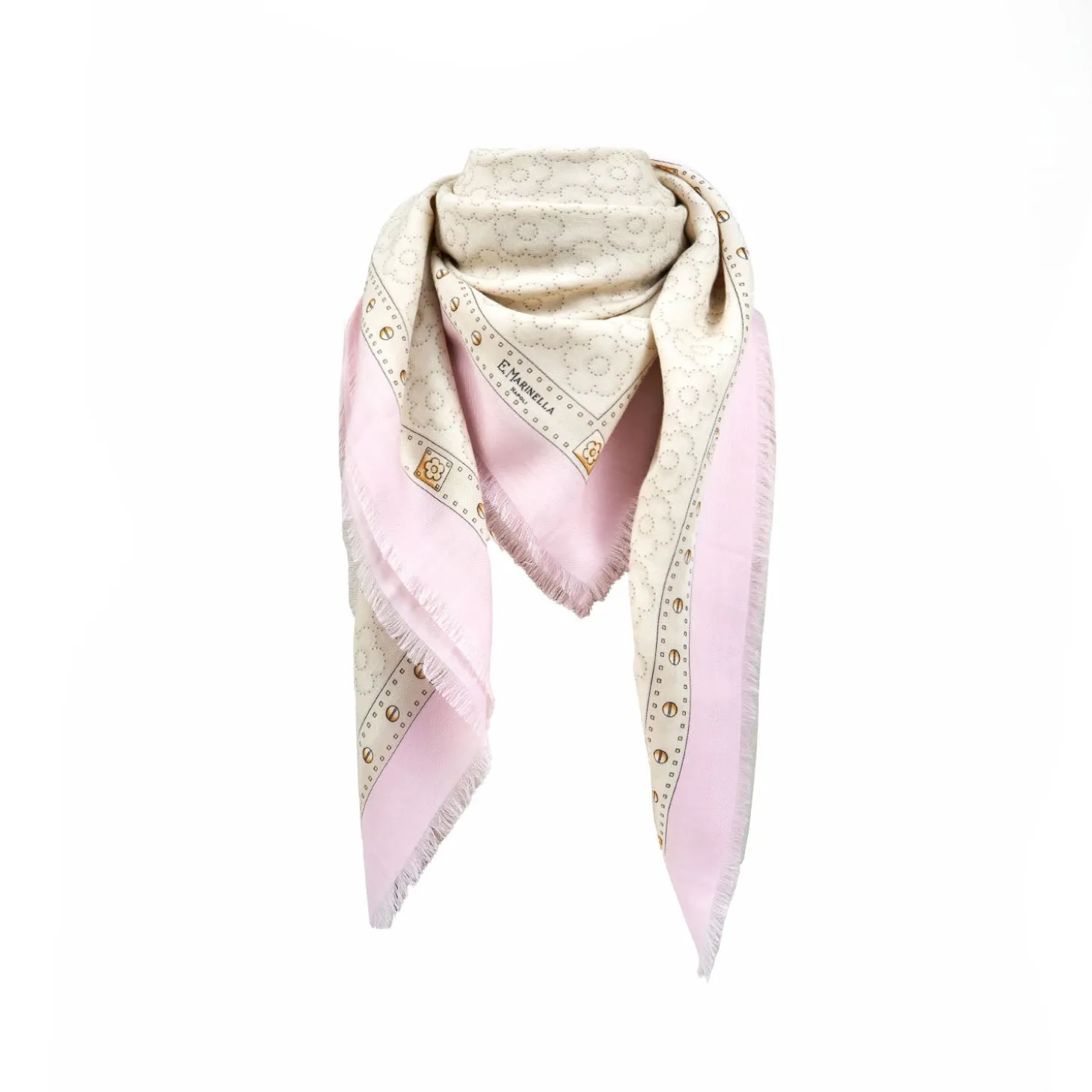 STOLA ROSA 115 IN LANA, SETA E CASHMERE Fiori d’archivio