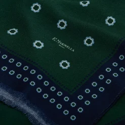 STOLA VERDE SCURO IN LANA Decorazioni floreali
