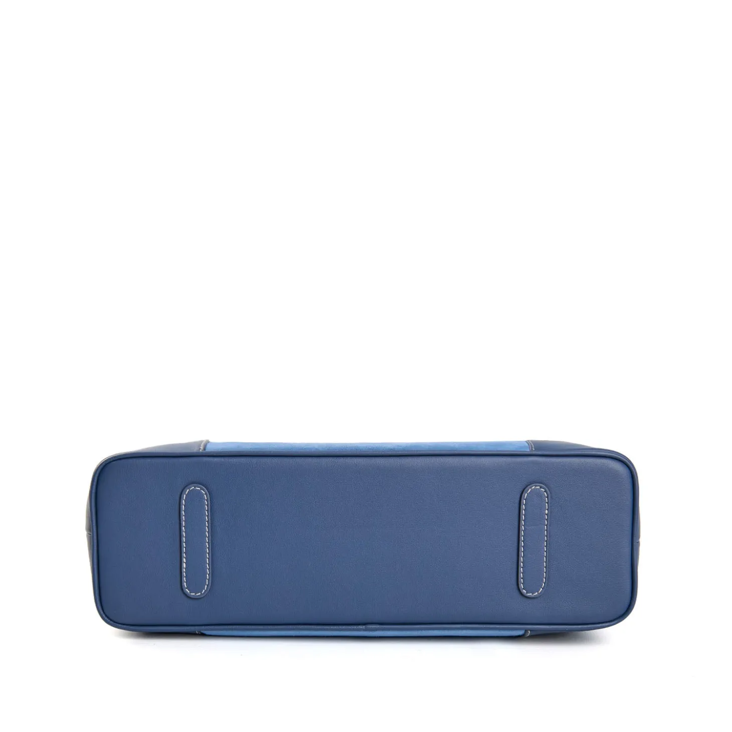 TOTE BAG MIDI AZZURRO POLVERE In suede e pelle