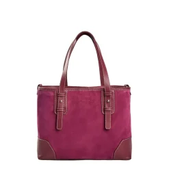TOTE BAG MIDI BORDEAUX In suede e pelle