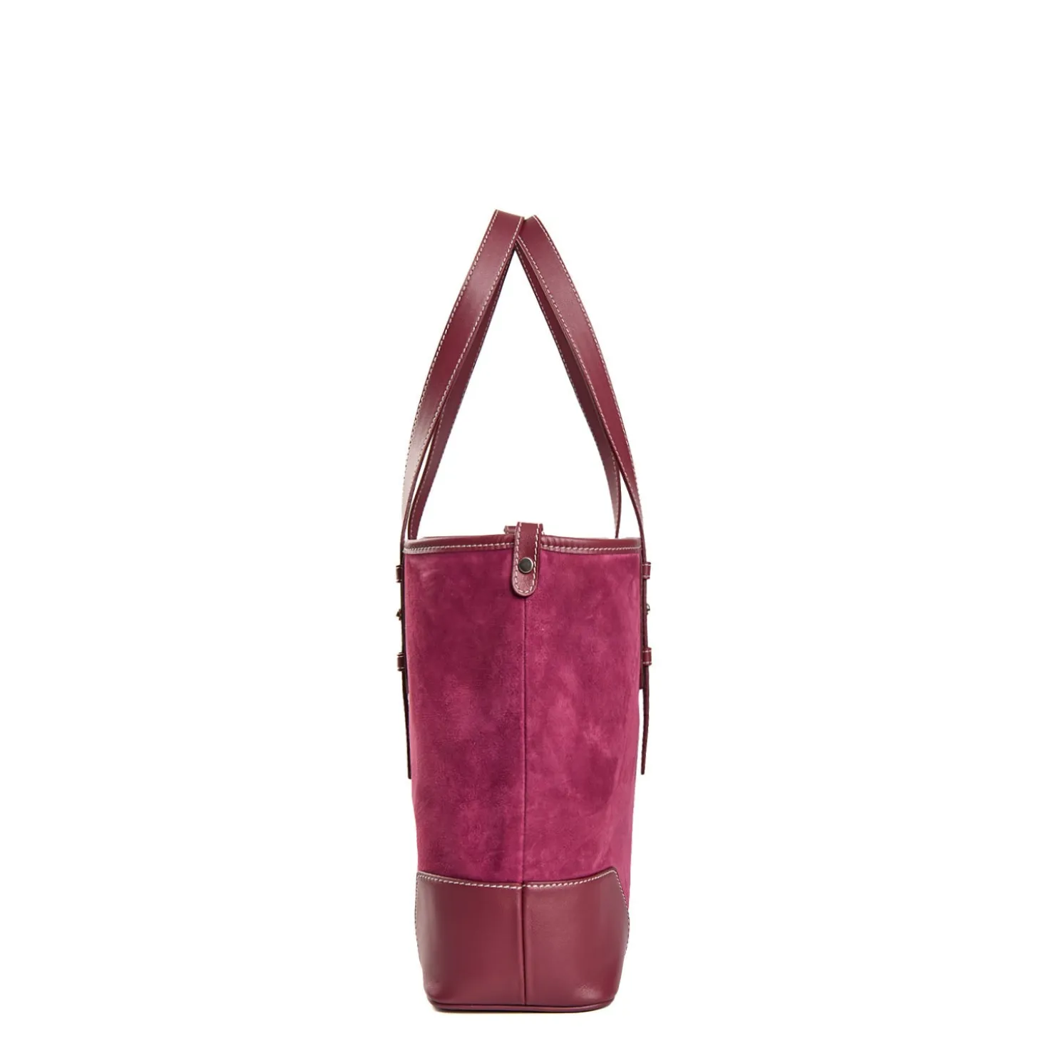 TOTE BAG MIDI BORDEAUX In suede e pelle