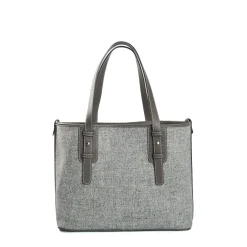 TOTE BAG MIDI GRIGIO CHIARO In lana e pelle
