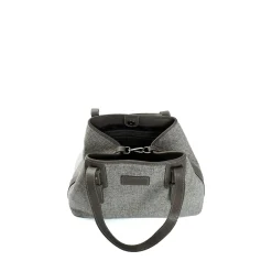 TOTE BAG MIDI GRIGIO CHIARO In lana e pelle