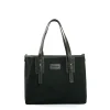 TOTE BAG MIDI VERDE SCURO In lana e pelle