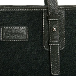 TOTE BAG MIDI VERDE SCURO In lana e pelle