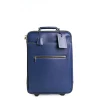 TROLLEY SEMIRIGIDO BLU In pelle martellata