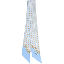 TWILLY IN SETA AZZURRO Microfantasia fiore