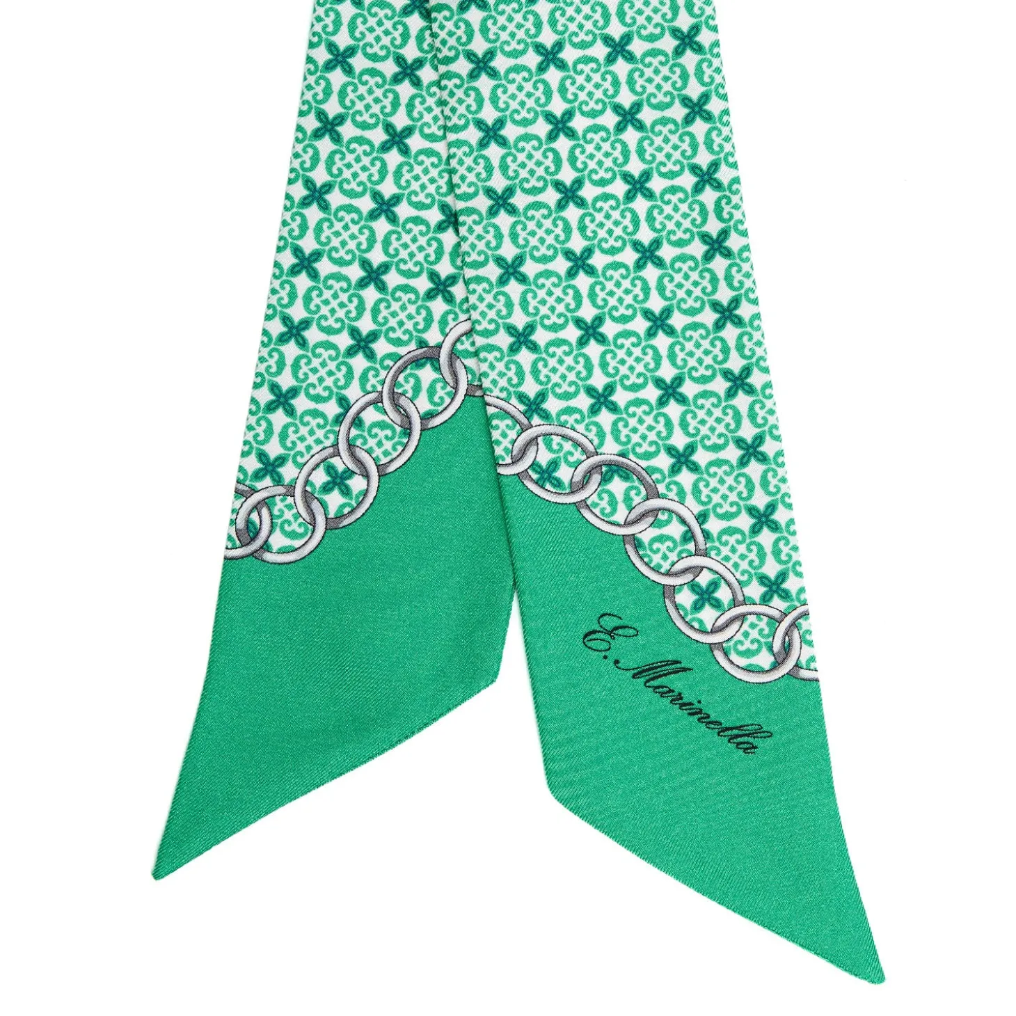 TWILLY IN SETA VERDE Microfantasia fiore
