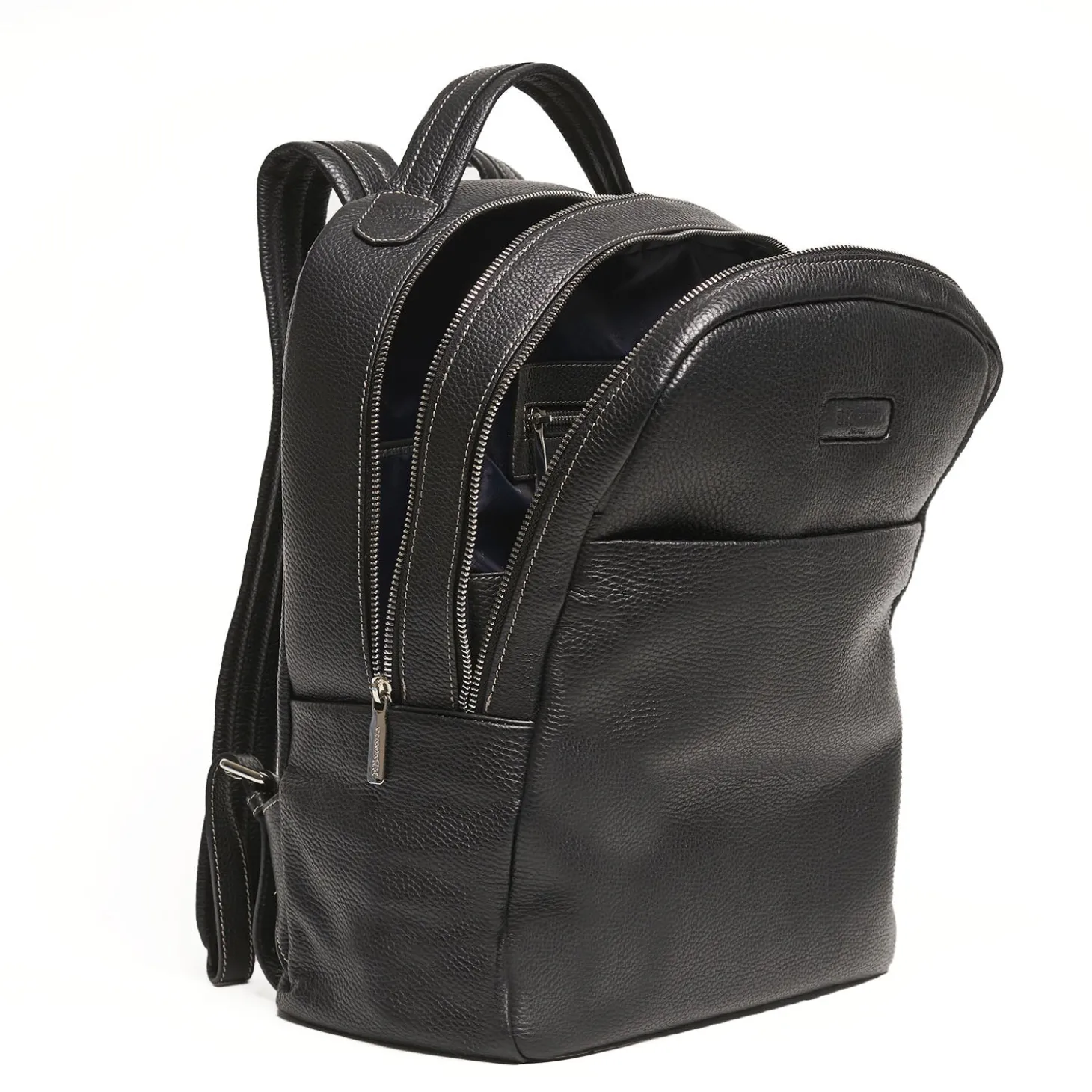 ZAINO NERO IN PELLE Con schienale rinforzato